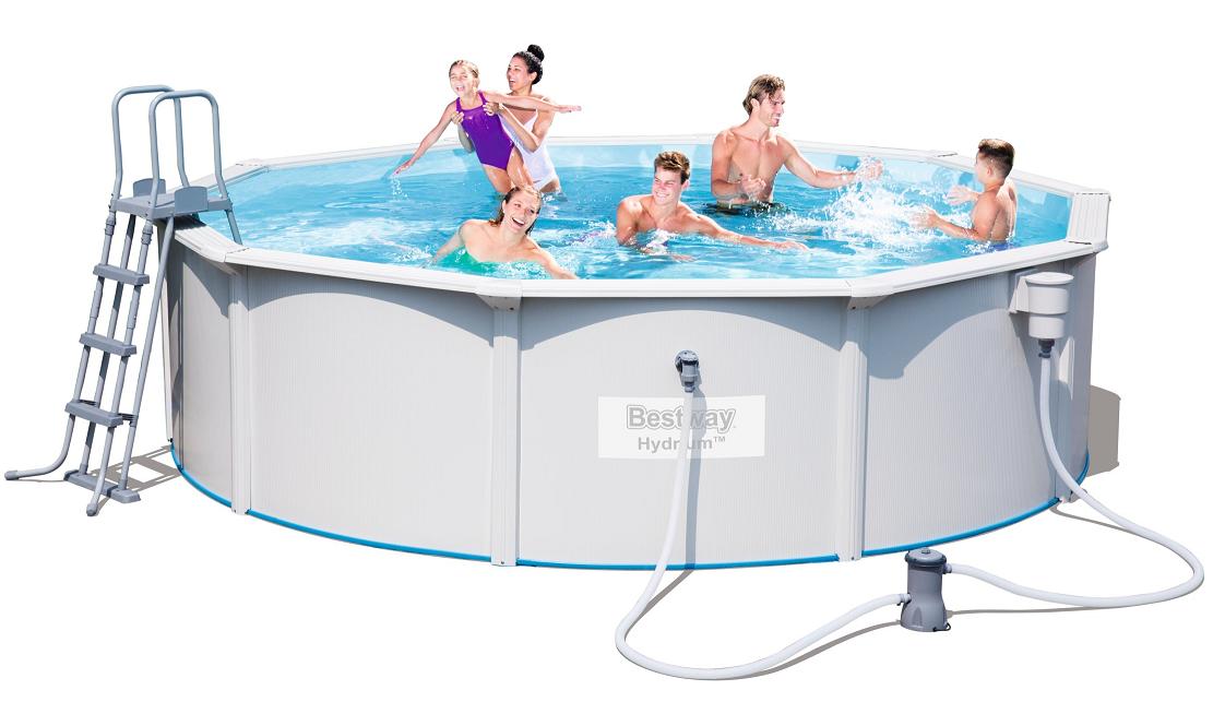 Стальной бассейн Bestway 56382 BW, Hydrium Pool Set 460х120см, 17430л, фильтр-насос, лестница, подстилка фото 1